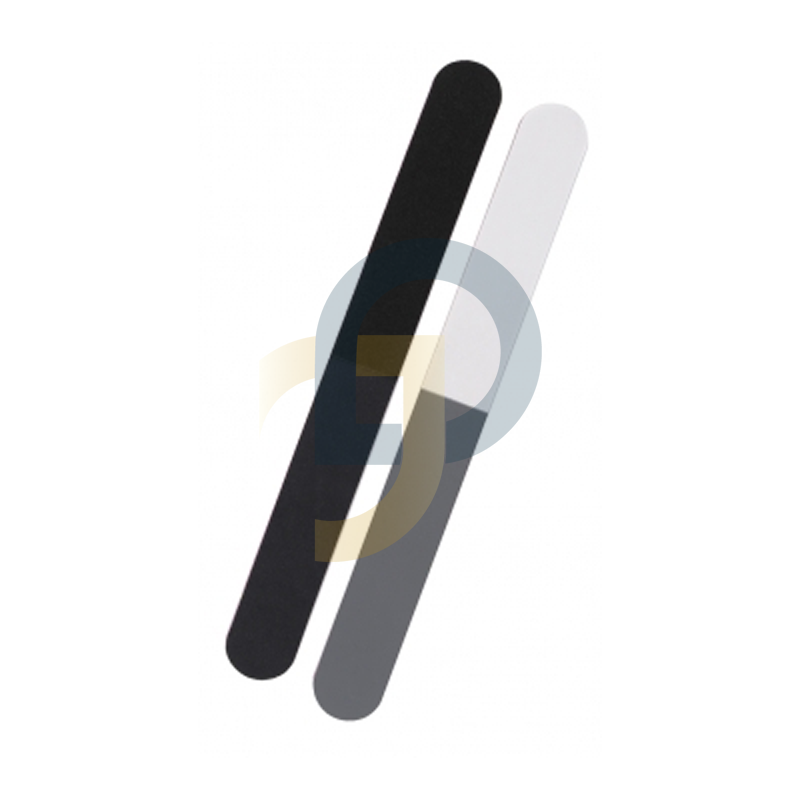 Leštička na nechty s pilníkom rovná čierna s fialovým pruhom