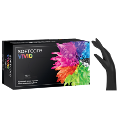 Nitril kesztyű Soft Care VIVID BLACK 100 db