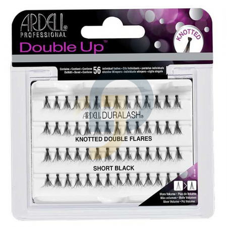 Ardell Double Up Knotted trsy zdvojené s uzlíkem Short Black – krátké