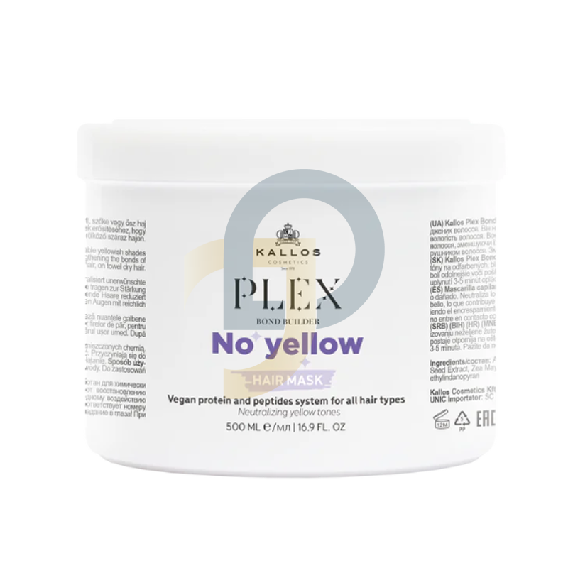Plex Bond Builder NO YELLOW hamvasító hajpakoló krém növényi proteinnel és peptid komplex-szel - kötet: 500 ml
