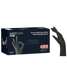 Nitrilové rukavice Soft Care FINE BLACK 100 ks