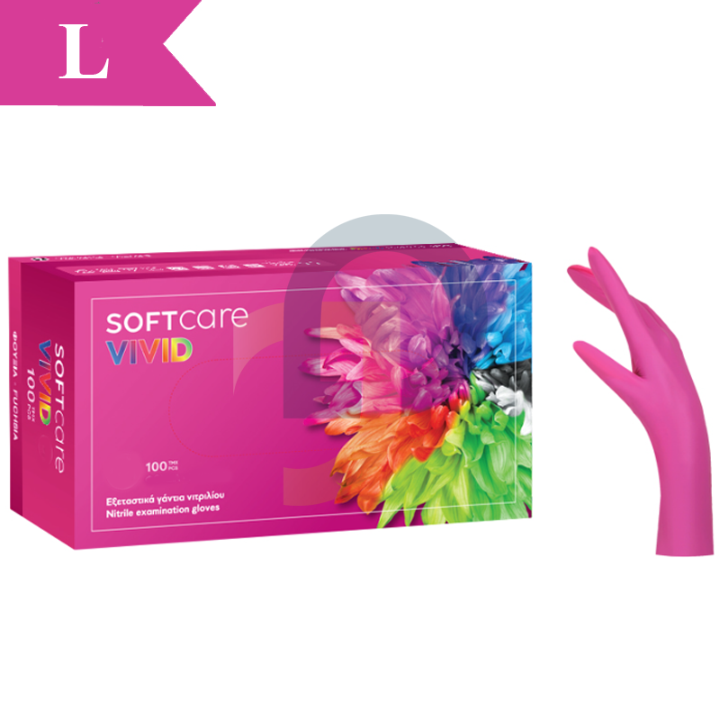 Nitril kesztyű Soft Care VIVID FUCHSIA 100 db - Méret: L