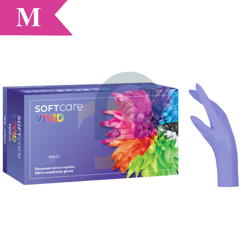 Nitril kesztyű Soft Care VIVID PURPLE 100 db - Méret: M