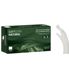 Latexové rukavice SoftCare NATURAL WHITE PÚDROVANÉ 100 ks