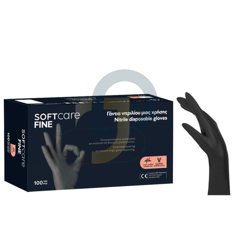 Nitrilové rukavice Soft Care FINE BLACK 100 ks Nitrilové rukavice Soft Care FINE BLACK 100 ks