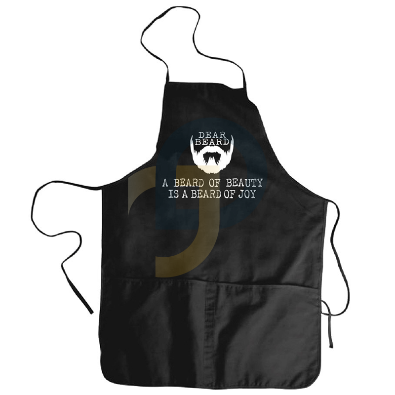 DEAR BEARD Barber Zástera čierna s logom DEAR BEARD Barber Zástera čierna s logom