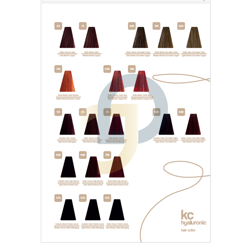 K89 KC Hyaluronic hajszín minták