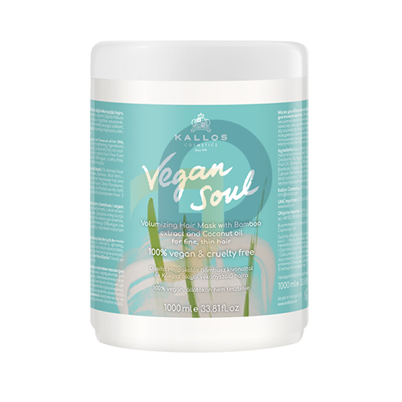 Kallos KJMN Pakolás Vegan Soul - Dúsító, Bambusz kivonat és Kókuszolaj 1000ml