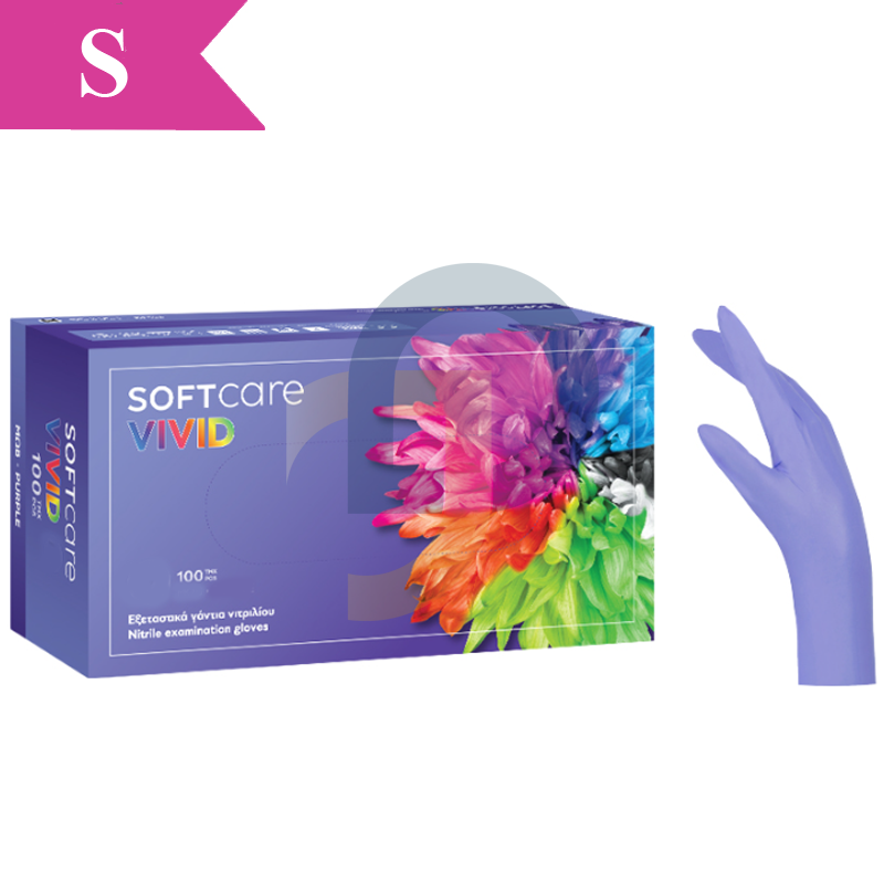 Nitrilové rukavice Soft Care VIVID PURPLE 100 ks - Veľkosť: S