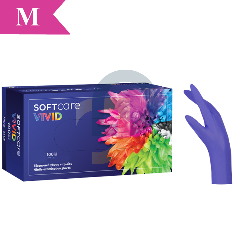 Nitril kesztyű Soft Care VIVID BLUE 100 db - Méret: M