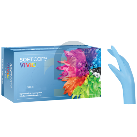 Nitril kesztyű Soft Care VIVID LIGHT BLUE 100 db