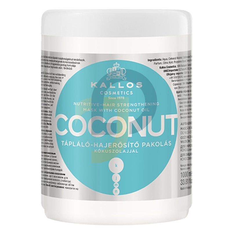 Kallos KJMN COCONUT hajpakolás kókuszolajjal - kötet: 1000 ml