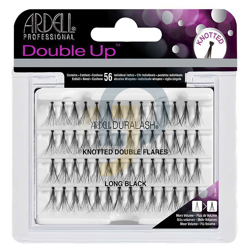 Ardell Double Up Knotted trsy zdvojené s uzlíkom Long Black - dlhé