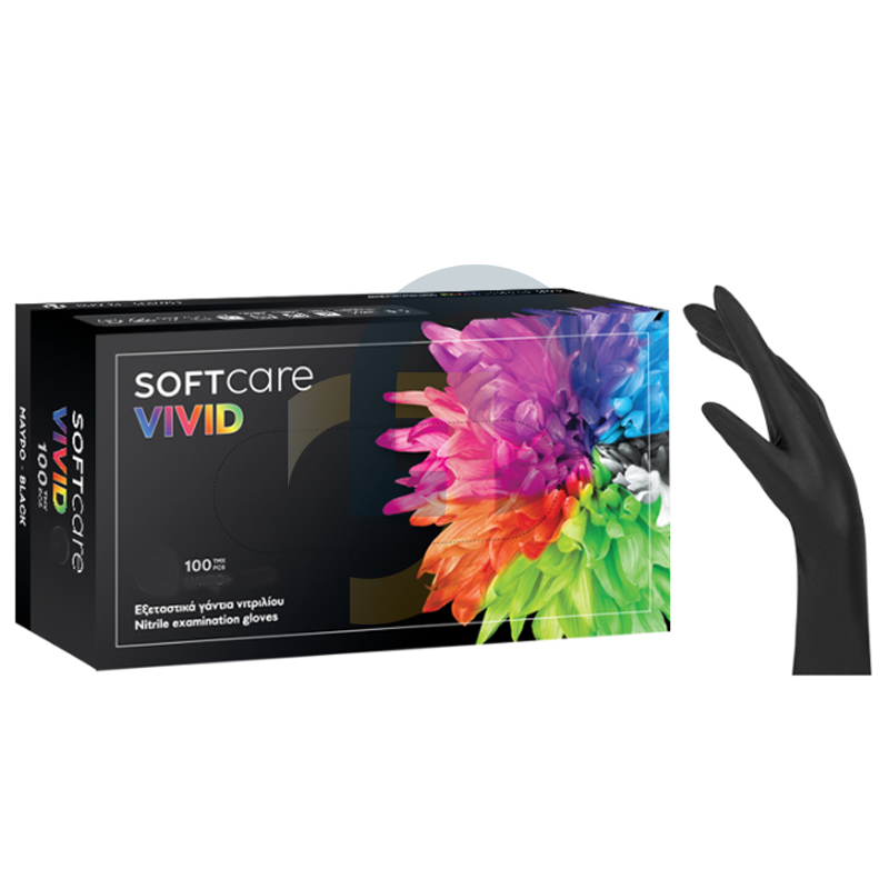 Nitrilové rukavice Soft Care VIVID BLACK 100 ks
