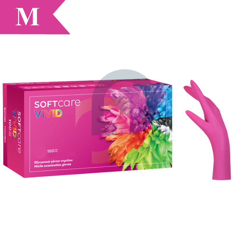 Nitril kesztyű Soft Care VIVID FUCHSIA 100 db - Méret: M