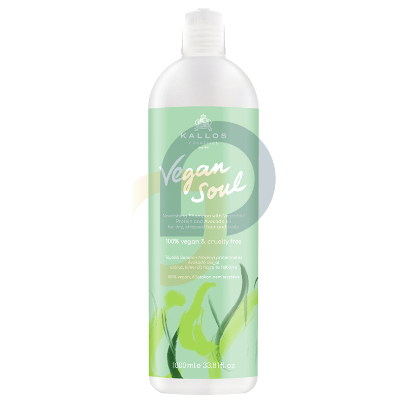 Kallos Vegan Soul Tápláló Sampon Növényi Proteinnel és Avokádó Olajjal 1L