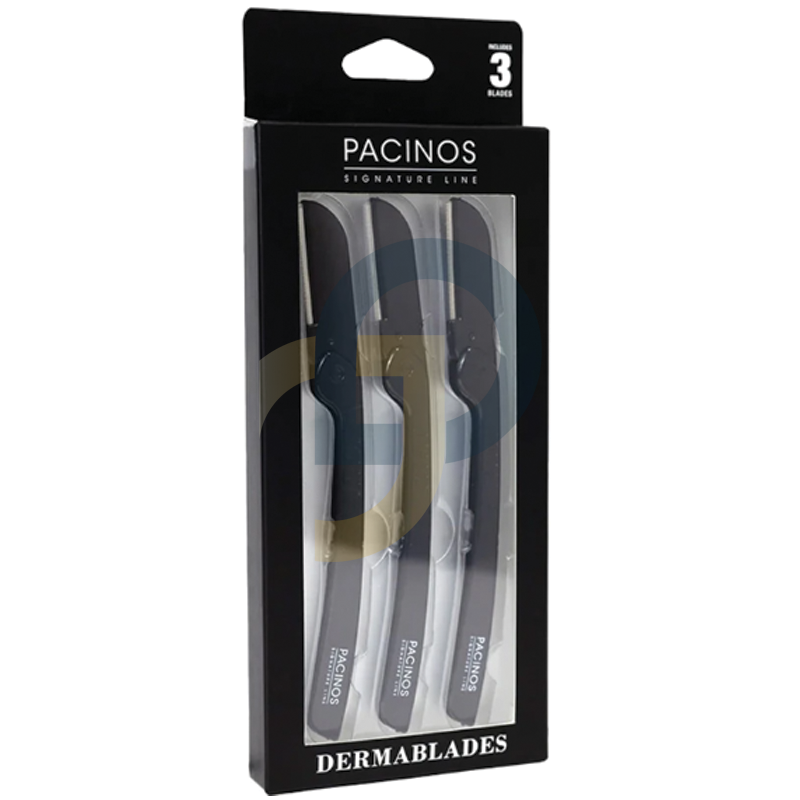 Pacinos Derma Blades 3 darabos arc- és szemöldökborotva készlet Pacinos Derma Blades 3 darabos arc- és szemöldökborotva készlet