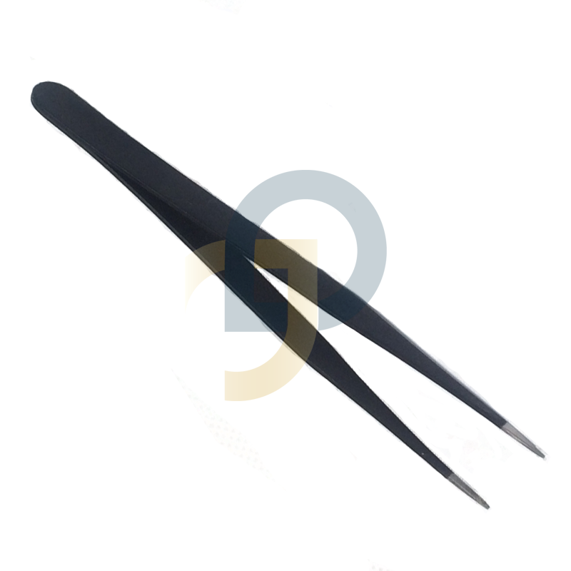 Pinzeta na aplikovanie trsov a mihalníc, rovná čierna