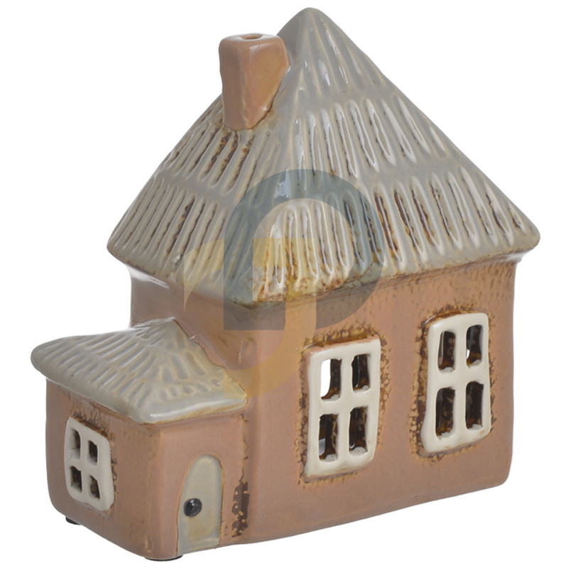 Kerámia gyertyatartó ház két tetővel