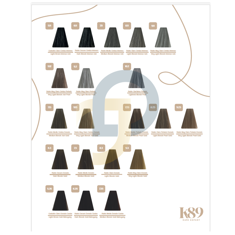 K89 KC Hyaluronic hajszín minták